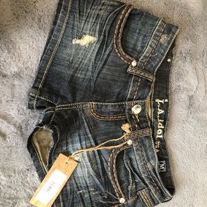 LA Idol size Medium Short Shorts inseam 2 inches waist across 14 inches